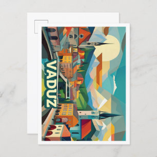 Vaduz Liechtenstein Reisen künstlerisch farbenfroh Postkarte