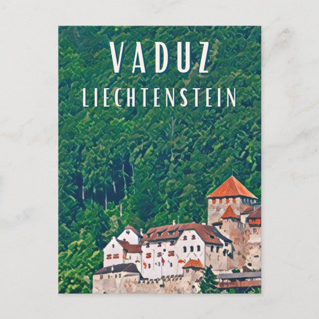 Vaduz, versteckte Hauptstadt Liechtensteins Postkarte (Vorderseite)