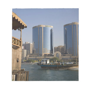 VAE, Dubai, Dubai Creek. Dhow-Fahrten Kanal Notizblock