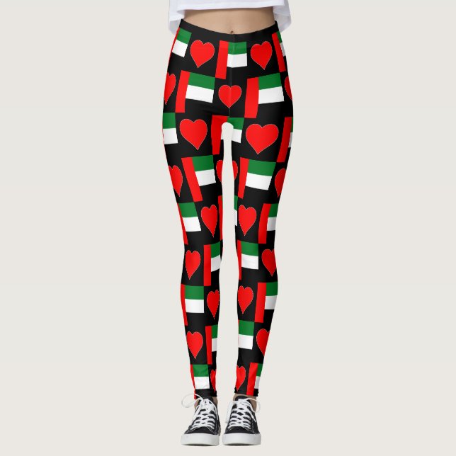 VAE Heart United Arab Emirates Flag Patriotic Leggings (Vorderseite)