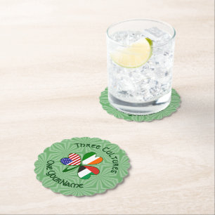 VAE Irische USA-Flaggen Shamrock Personalisiert Untersetzer