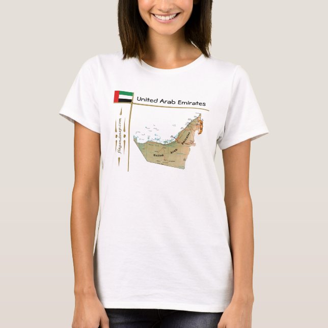 VAE-Karte + Flag + Titel-T - Shirt (Vorderseite)