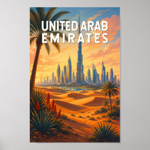 VAE Vereinigte Arabische Emirate Illustration Reis Poster