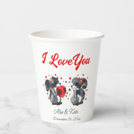 Vaentine Raccoon Pappbecher