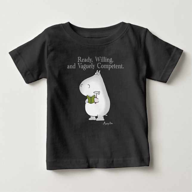 Vage kompetent Hippo von Sandra Boynton Baby T-shirt (Vorderseite)
