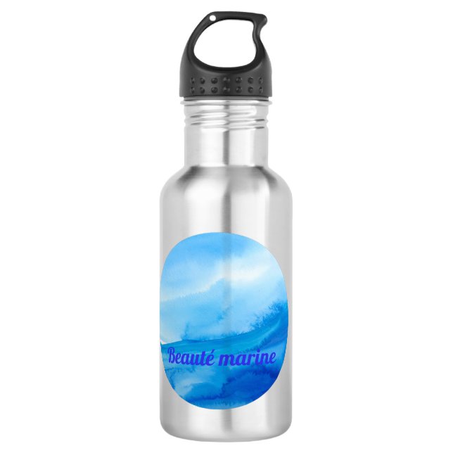 Vage marine Schönheit Edelstahlflasche (Vorderseite)