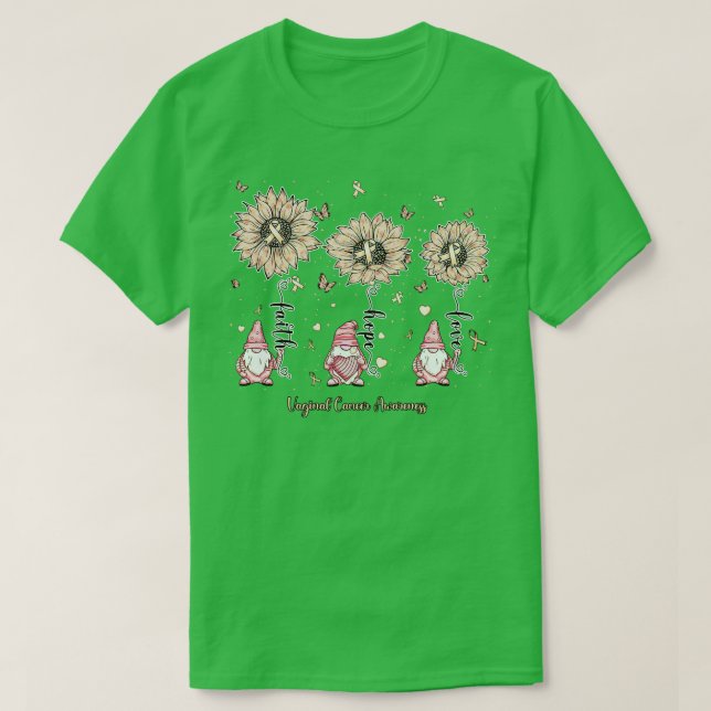 Vaginal Awareness gnome Glaube hoffen Sonnenblume T-Shirt (Design vorne)