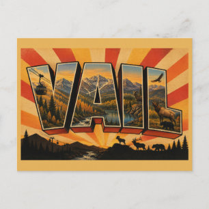 Vail Colorado Alpen-Tal Berg Kunst Postkarte