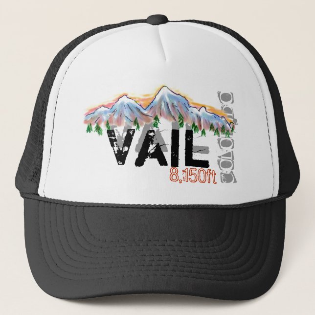 Vail Colorado Aufzughut Truckerkappe (Vorderseite)
