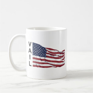 Vail Colorado Berg Patriotische Amerikanische Flag Kaffeetasse