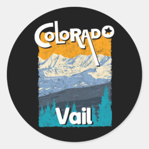 Vail Colorado Berg Staat Rocky Mountains T-Shirt Runder Aufkleber
