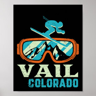 Vail Colorado Bergsee-Zauber Vintages Langlaufen u Poster