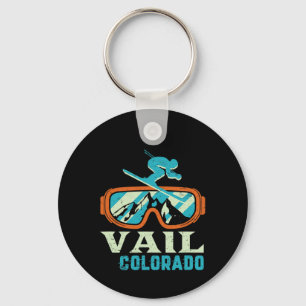 Vail Colorado Bergsee-Zauber Vintages Langlaufen u Schlüsselanhänger