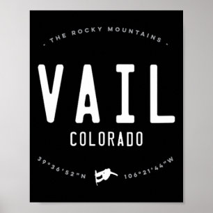 Vail Colorado Grafik beängstigend Vintages Snowboa Poster