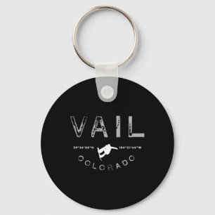 Vail Colorado Grafik Vintage Snowboard T-Shirt Schlüsselanhänger