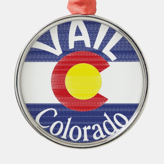 Vail Colorado Kreisflagge Ornament Aus Metall (Vorne)