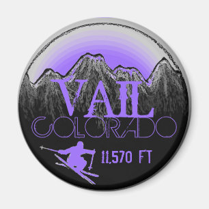 Vail Colorado lila Skibergmagnet Magnet