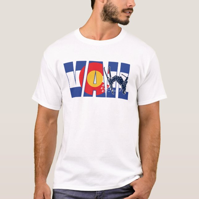 Vail Colorado mit Schneeschuhfahrer T-Shirt (Vorderseite)