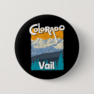 Vail Colorado Mountain State Rocky Mountains T-Shi Button