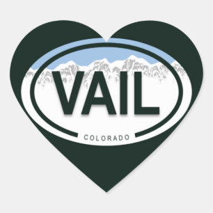 Vail Colorado Mountain Tag Herz Sticker