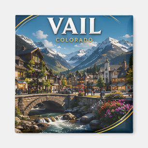 Vail Colorado Mountain Village Scenic Magnet