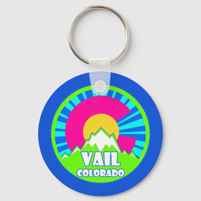 Vail Colorado Neonberge Schlüsselanhänger (Rückseite)