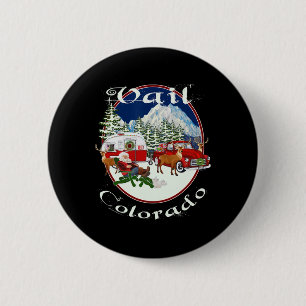 Vail Colorado Rocky Mountains Weihnachten Skifahre Button