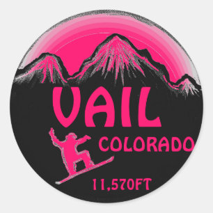 Vail Colorado Rosa Snowboard Art Aufkleber