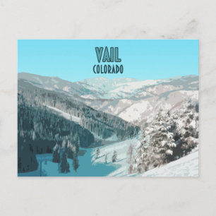 Vail Colorado Schneebedeckte Berge Vintage Postkarte