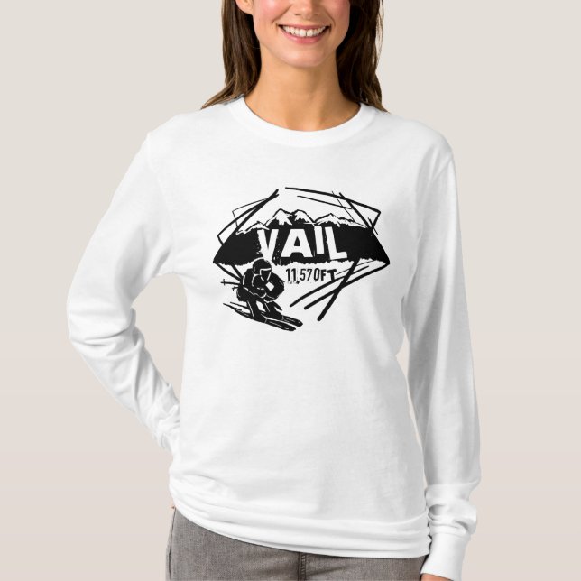 Vail Colorado Ski-Aufzug Hoodie T-Shirt (Vorderseite)