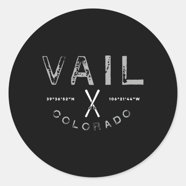 Vail Colorado Ski Runder Aufkleber (Vorderseite)