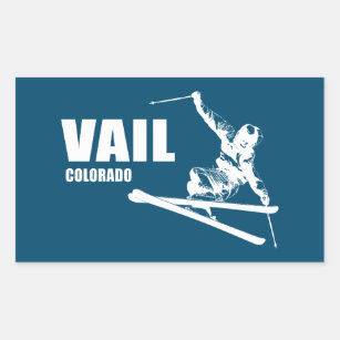 Vail Colorado Skier Rechteckiger Aufkleber