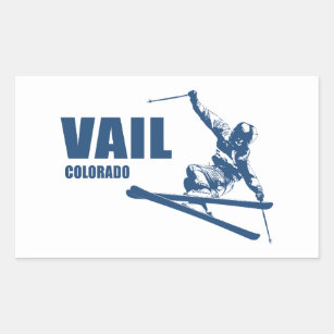 Vail Colorado Skier Rechteckiger Aufkleber