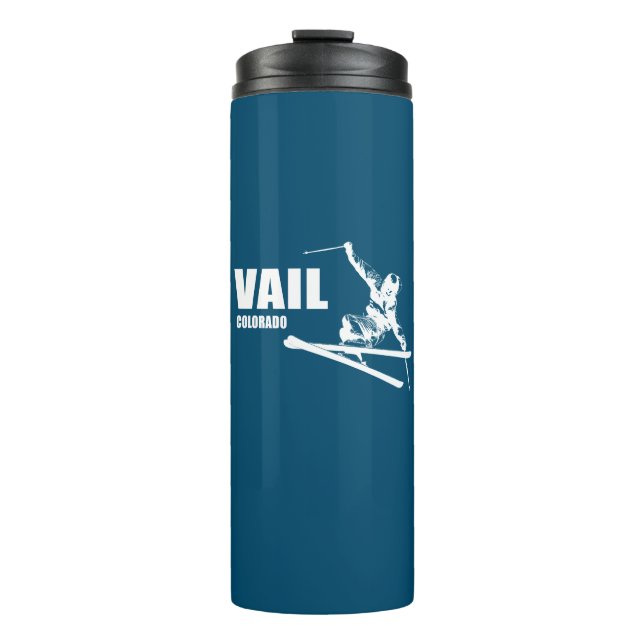 Vail Colorado Skier Thermosbecher (Vorderseite)
