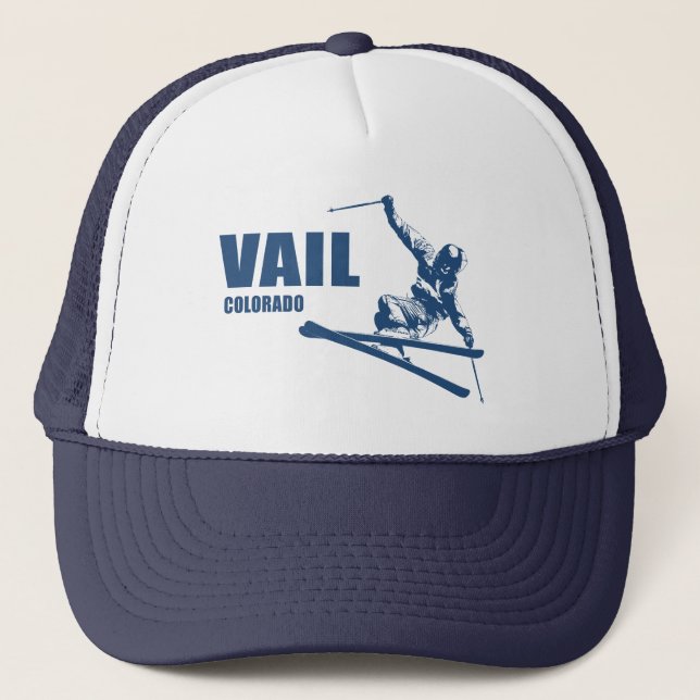 Vail Colorado Skier Truckerkappe (Vorderseite)