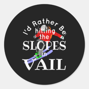 Vail Colorado trifft die Pisten lustiges Skifahren Runder Aufkleber