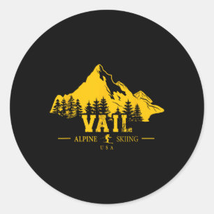 Vail Colorado Usa Skigebiet Alpin Skifahren Souven Runder Aufkleber