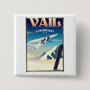 Vail Colorado Vintage-Reiseposter Button