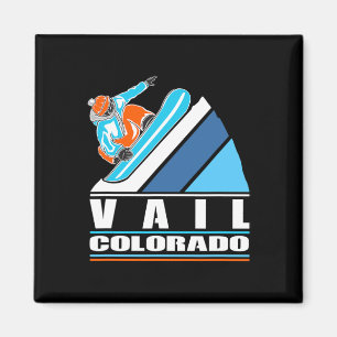 Vail Colorado - Vintager Snowboarder Magnet