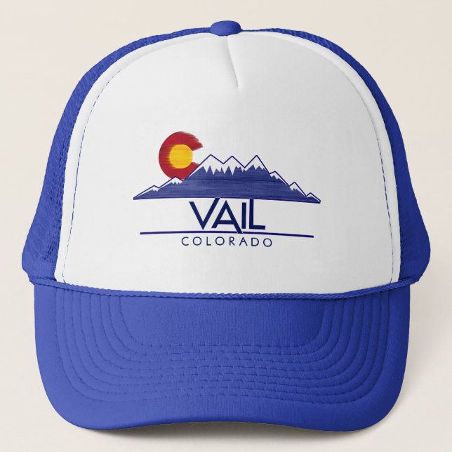 Vail Colorado wood mountains hat Truckerkappe (Vorderseite)