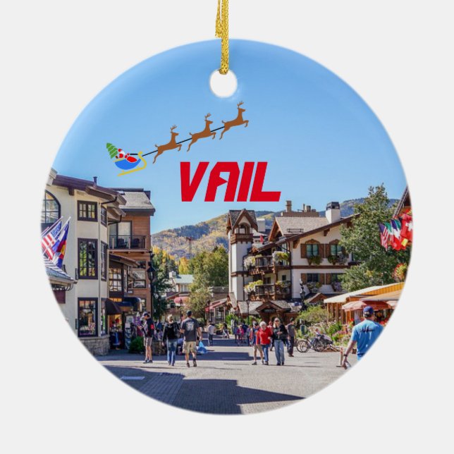 Vail Panorama Weihnachtsdekoration Keramik Ornament (Hinten)