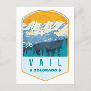 Vail Ski Abzeichen Postkarte