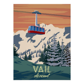 Vail Ski Reiseschema - Plakat Vintag Poster
