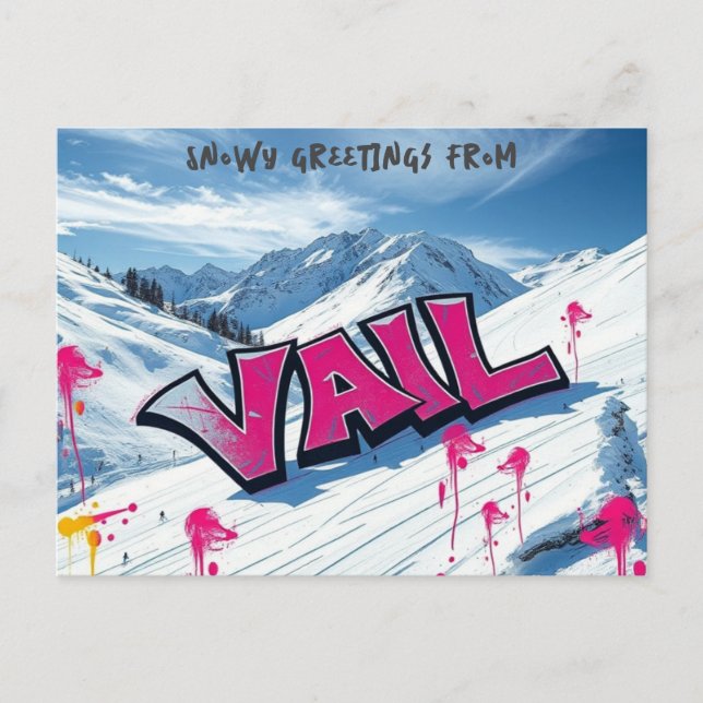 Vail Ski Resort Colorado Graffiti Postkarte (Vorderseite)