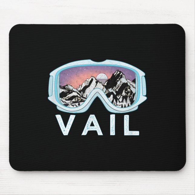 Vail Ski Snowboard Design_vail, Co-Goggles Skifahr Mousepad (Vorne)