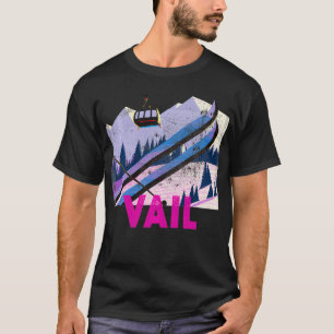 Vail Ski Vintager Stil Vail Skiurlaub T-Shirt