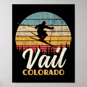 Vail Skifahren Colorado Vintage Bergski Poster