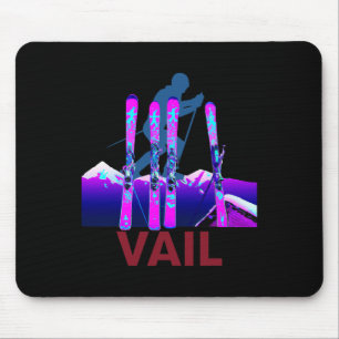 Vail Skifahren und Snowboardfahren Retro 90er Vail Mousepad