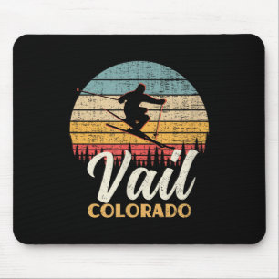 Vail Skiing Colorado Vintager Bergpass Mousepad