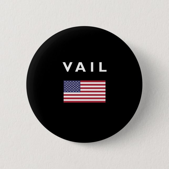 Vail USA American Flag Dark Color Button (Vorderseite)